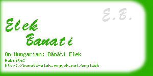 elek banati business card