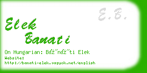 elek banati business card